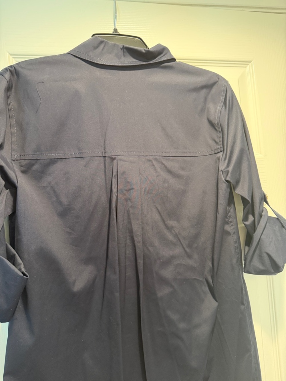 Veronica Beard Navy Shirt with Gold Buttons - Picture 4 of 4